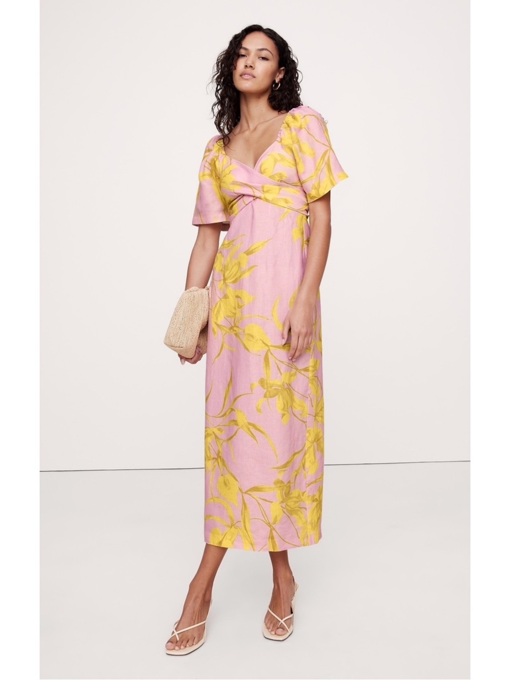 NWT Banana Republic 100% Linen Wrap Waist Dress - Size 10